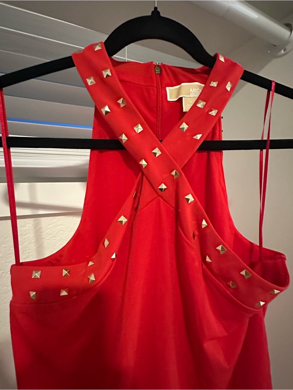 MICHAEL Michael Kors Red Studded Crossback Dress